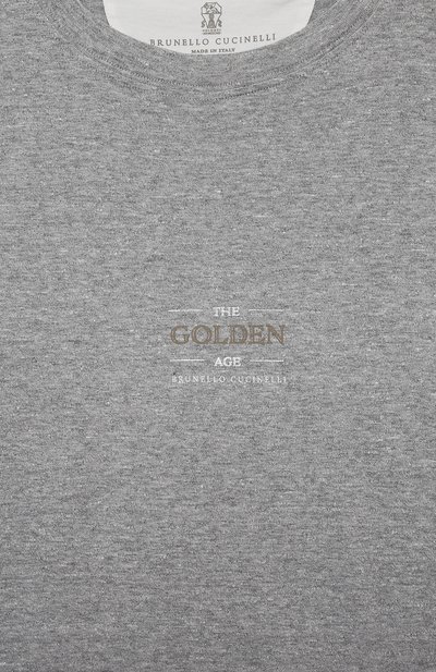 Футболка изо льна и хлопка BRUNELLO CUCINELLI, арт. BW835T148C, фото 3