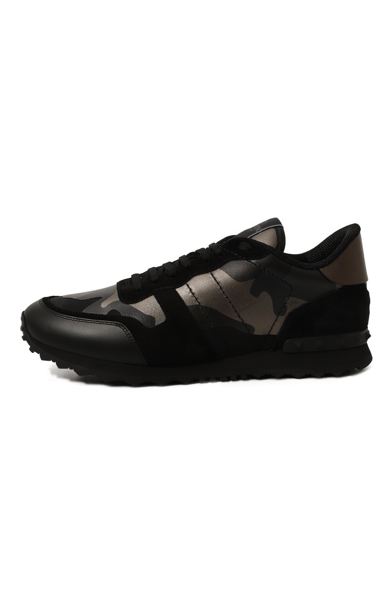 Мужские комбинированные кроссовки rockrunner VALENTINO черного цвета, арт. ZY2S0723/NTA | Фото 4 (Материал внешний: Текстиль, Натуральная кожа; Подошва: Массивная; Материал внутренний: Текстиль; Материал утеплителя: Без утеплителя; Стили: Классический; Кросс-КТ: Низкие)