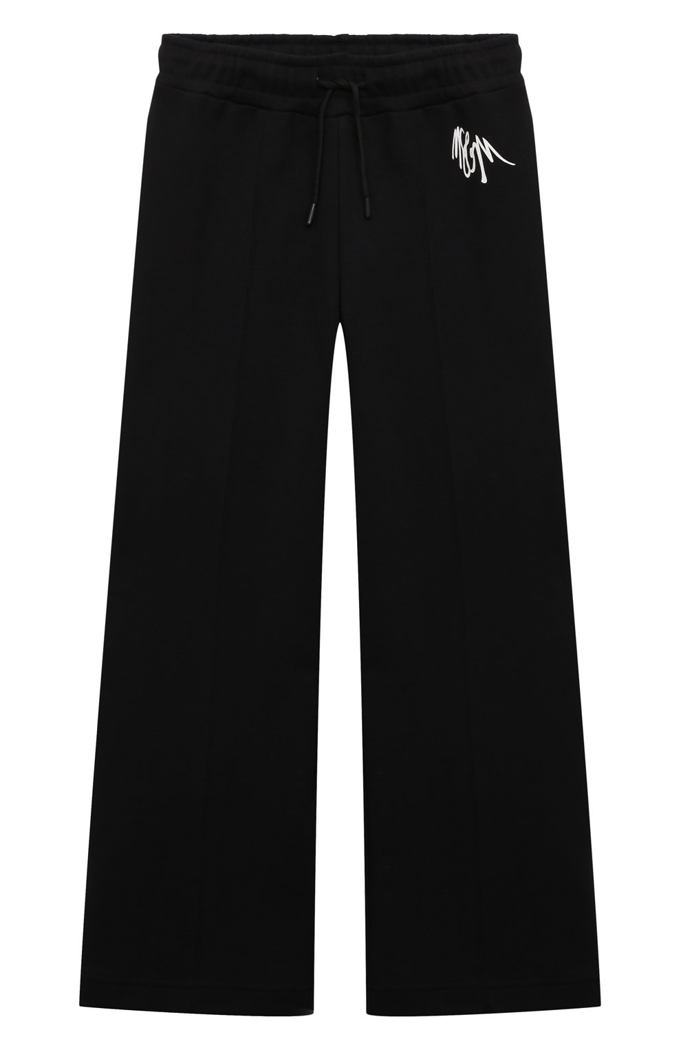 Хлопковые брюки MSGM KIDS черного цвета по цене 8755 руб., арт. F4MSJGFP066, фото 1 Хлопковые брюки MSGM KIDS, арт. F4MSJGFP066, фото 1