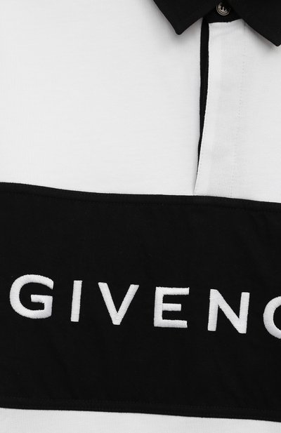 Хлопковое поло GIVENCHY черно-белого цвета по цене 18500 руб., арт. H30130/6A-12A, фото 3 Хлопковое поло GIVENCHY, арт. H30130/6A-12A, фото 3