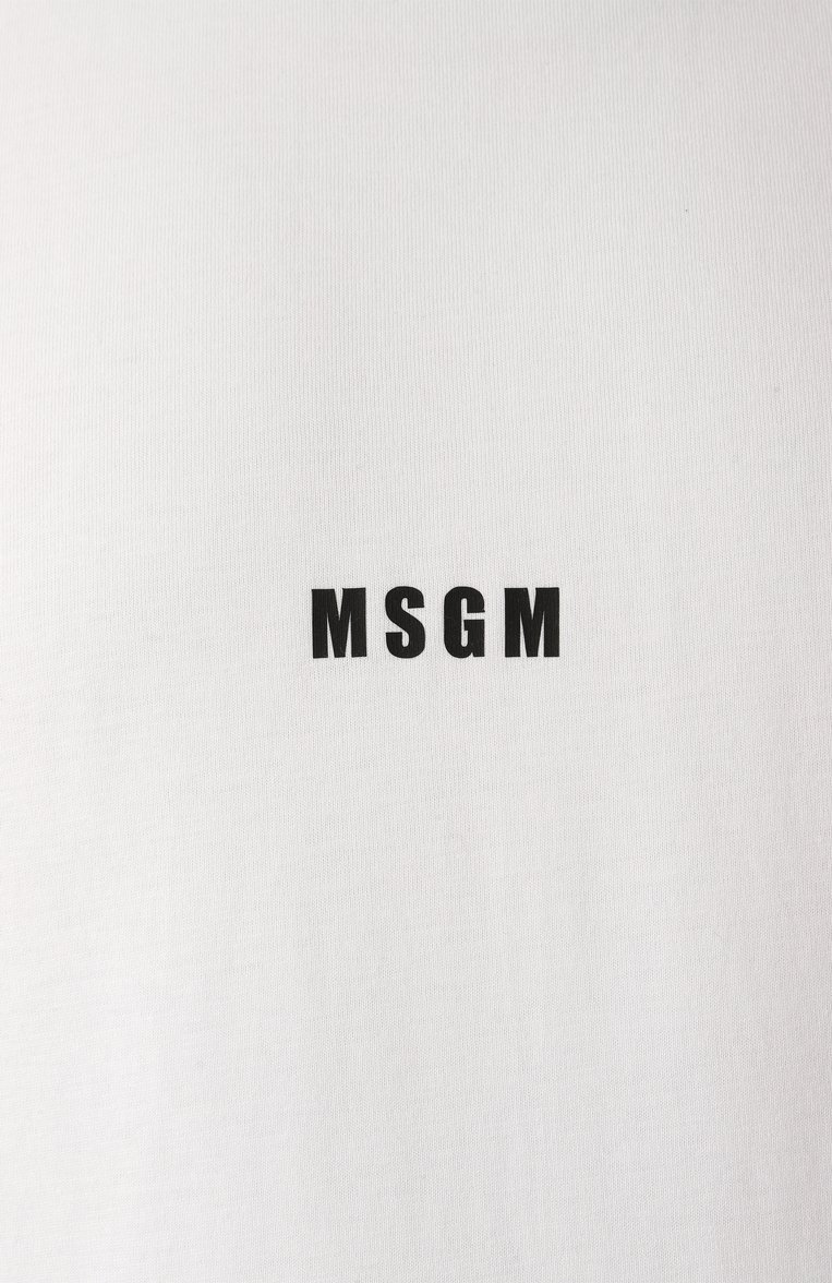Мужская хлопковая футболка MSGM белого цвета, арт. 2000MM500 200002 | Фото 6 (Рукава: Короткие; Материал внешний: Хлопок; Длина (для топов): Стандартные; Принт: С принтом; Стили: Кэжуэл; Мужское Кросс-КТ: Футболка-одежда; Кросс-КТ: Джерси)