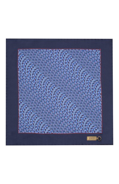 Шелковый платок ZILLI синего цвета по цене 8995 руб., арт. 50715/HANDKERCHIEFS, фото 3 Шелковый платок ZILLI, арт. 50715/HANDKERCHIEFS, фото 3