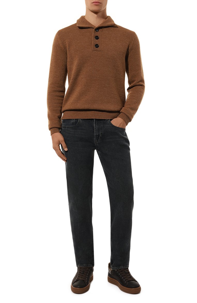Мужские джинсы straight 7 FOR ALL MANKIND темно-синего цвета, арт. JSSCC100UP | Фото 2 (Длина (брюки, джинсы): Стандартные; Материал внешний: Хлопок, Деним; Силуэт М (брюки): Прямые; Кросс-КТ: Деним; Детали: Делаве; Стили: Классический; Автоматизация ТО: Проставлено; Автоматизация состава: Проставлено)
