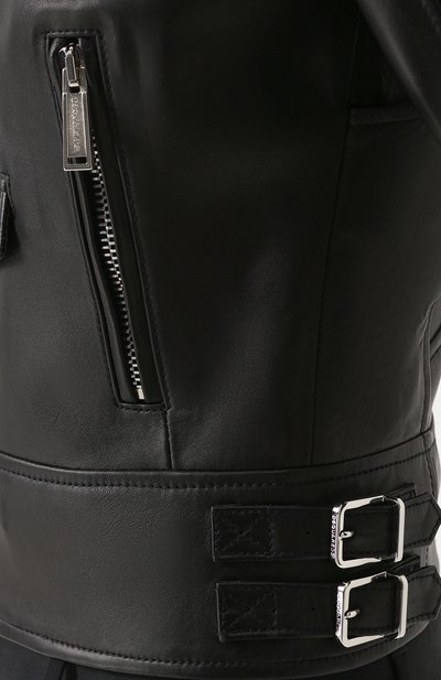 Приталенная кожаная куртка с косой молнией DSQUARED2, арт. S75AM0515/SX8131, фото 5