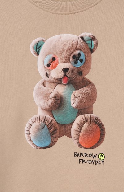 Хлопковый свитшот BARROW бежевого цвета по цене 7870 руб., арт. S6BKJUSW005, фото 3 Хлопковый свитшот BARROW, арт. S6BKJUSW005, фото 3