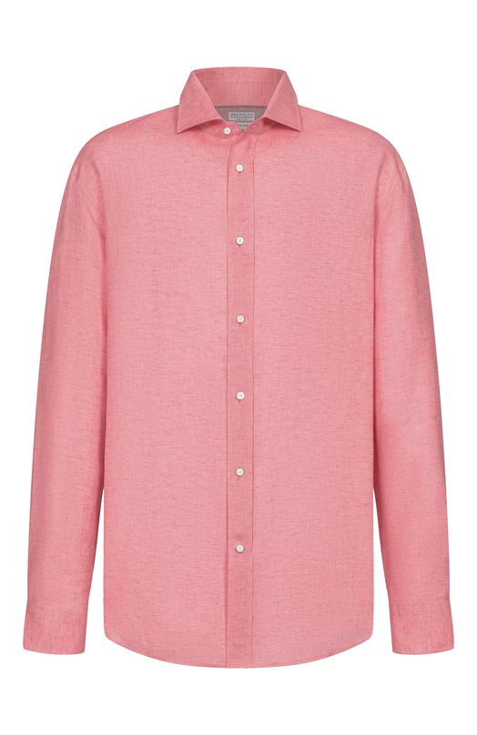 Льняная рубашка Brunello Cucinelli MM6840627 Розовый MM6840627
