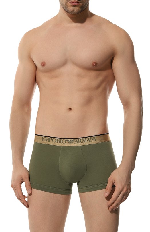 Хлопковые боксеры Emporio Armani 111389/4F512 Хаки  111389/4F512 Фото 2