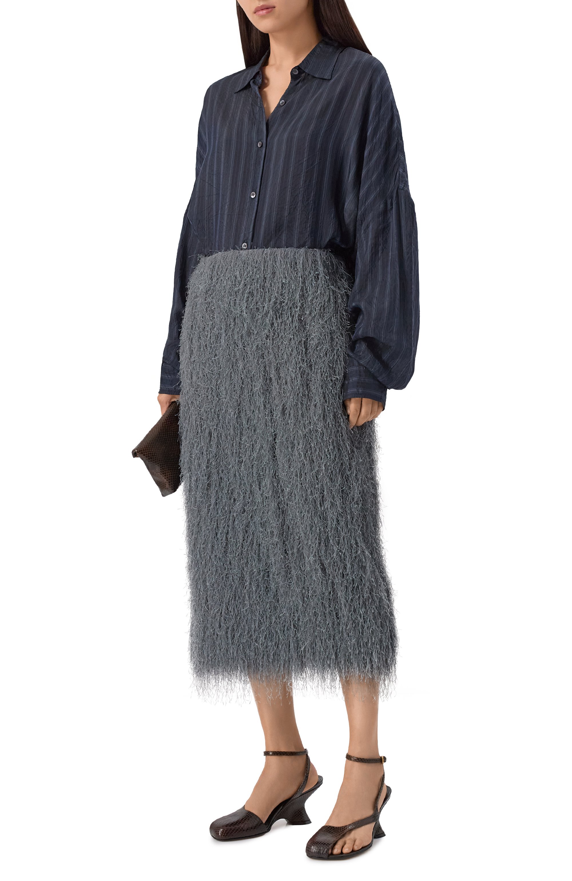 Юбка DRIES VAN NOTEN серого цвета по цене 92650 руб., арт. 010860-2031-803, фото 2 Юбка DRIES VAN NOTEN, арт. 010860-2031-803, фото 2