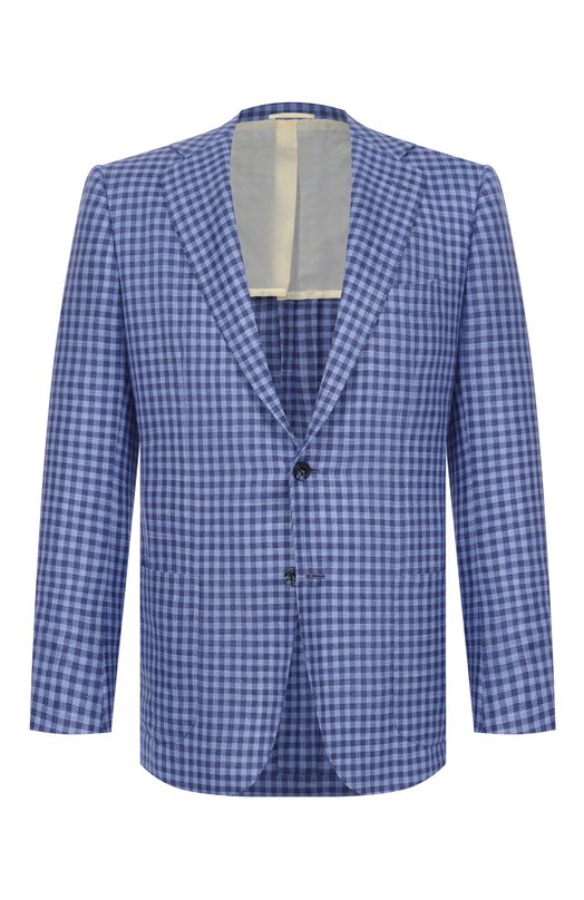 Пиджак из кашемира и шелка Kiton UG81K0639G Синий UG81K0639G