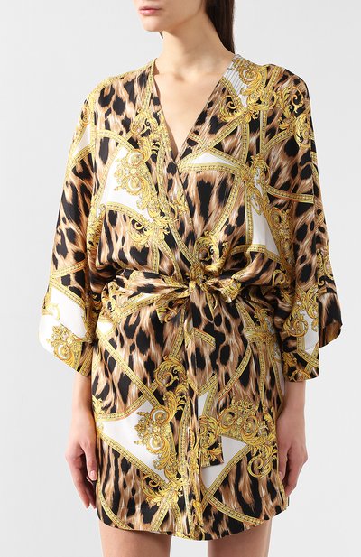 Шелковый халат VERSACE разноцветного цвета по цене 129000 руб., арт. AUD05058/AS00289, фото 3 Шелковый халат VERSACE, арт. AUD05058/AS00289, фото 3