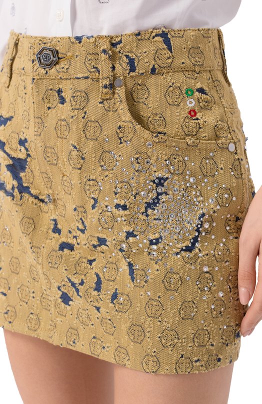 Джинсовая юбка Philipp Plein SAFC WDV0242 PDE004N Бежевый  SAFC WDV0242 PDE004N Фото 5