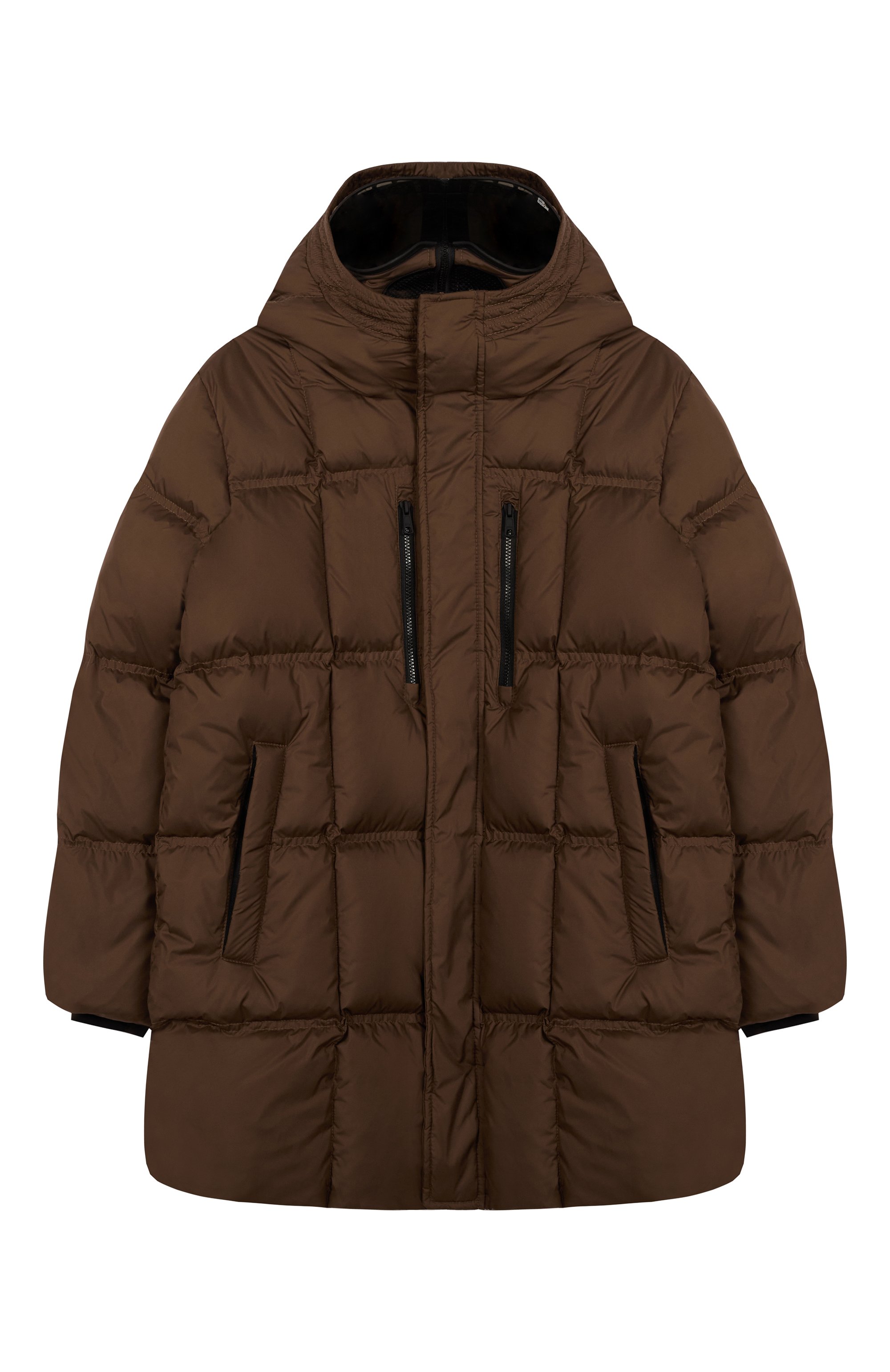 Пуховое пальто AI RIDERS коричневого цвета по цене 54300 руб., арт. CK720BTTMF5, фото 1 Пуховое пальто AI RIDERS, арт. CK720BTTMF5, фото 1