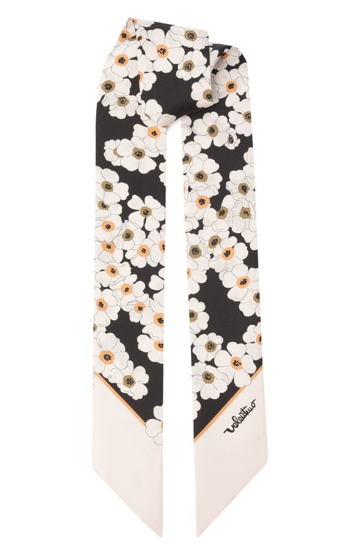 Шелковый шарф-твилли Valentino 8W2E6017/MIG Чёрно-белый 8W2E6017/MIG