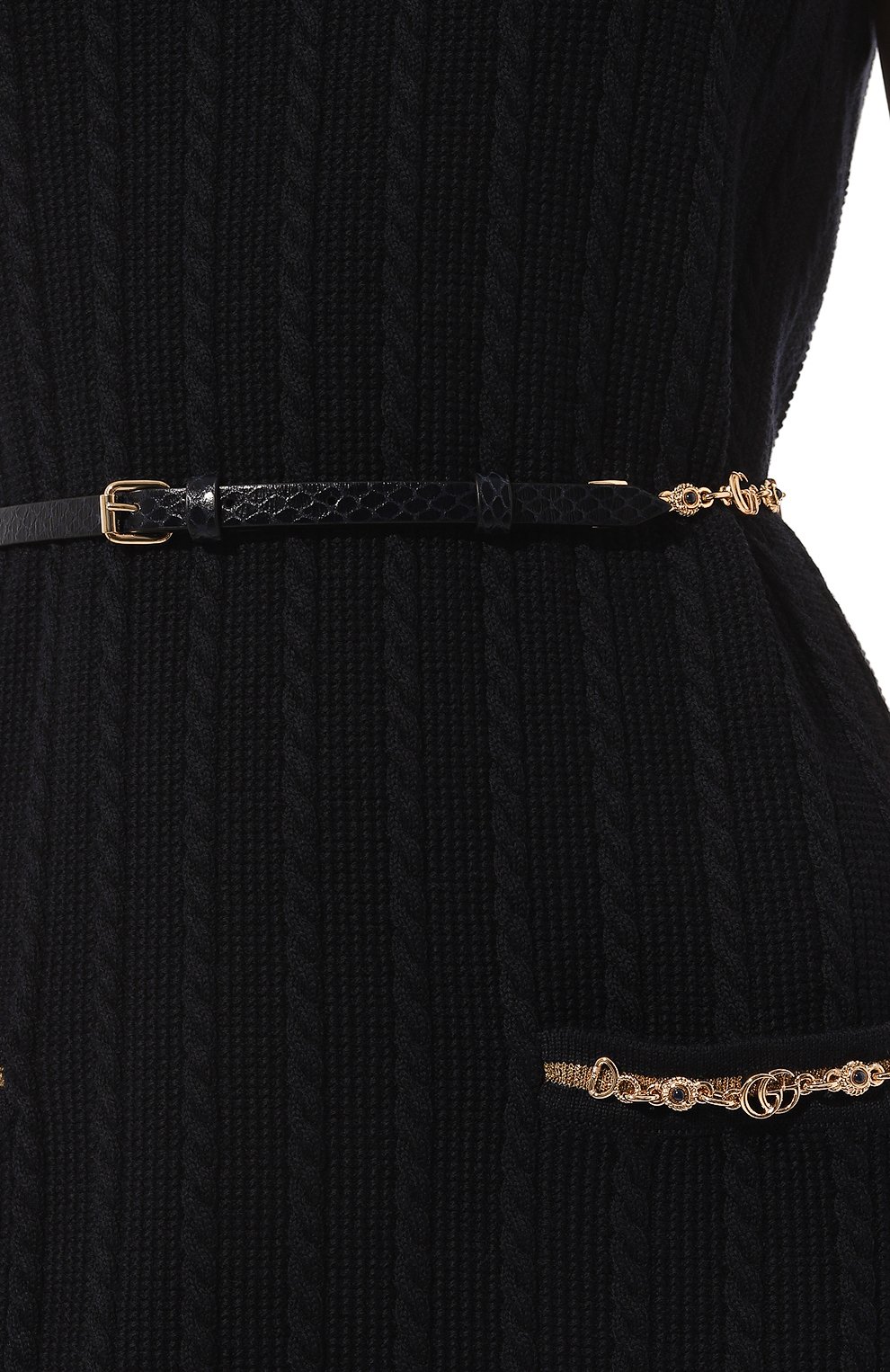 Платье из шерсти и хлопка GUCCI синего цвета по цене 222000 руб., арт. 658350 XKBVO, фото 5 Платье из шерсти и хлопка GUCCI, арт. 658350 XKBVO, фото 5