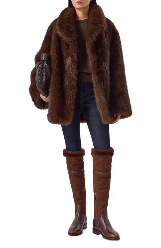 Кожаные ботфорты Santoni WSHG71931BJ2ARHG Коричневый  WSHG71931BJ2ARHG Фото 3