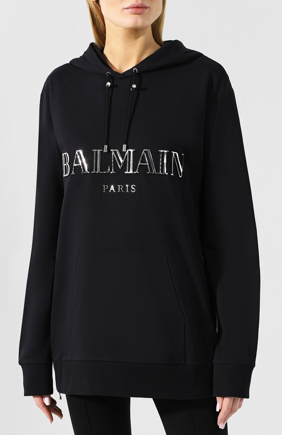 Хлопковый пуловер BALMAIN черного цвета по цене 94750 руб., арт. RF13712/M064, фото 3 Хлопковый пуловер BALMAIN, арт. RF13712/M064, фото 3