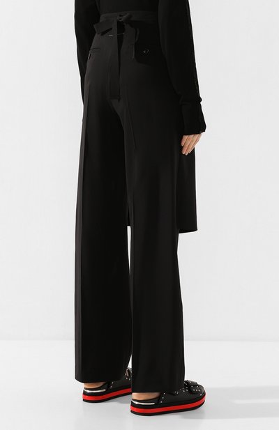 Шерстяные брюки MM6 черного цвета по цене 44700 руб., арт. S52KA0245/S52209, фото 4 Шерстяные брюки MM6, арт. S52KA0245/S52209, фото 4