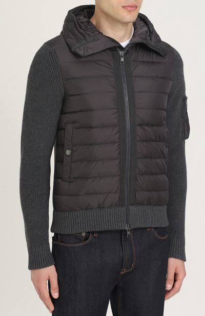 Шерстяной кардиган на молнии с пуховой отделкой MONCLER, арт. C2-091-94028-00-94789, фото 3
