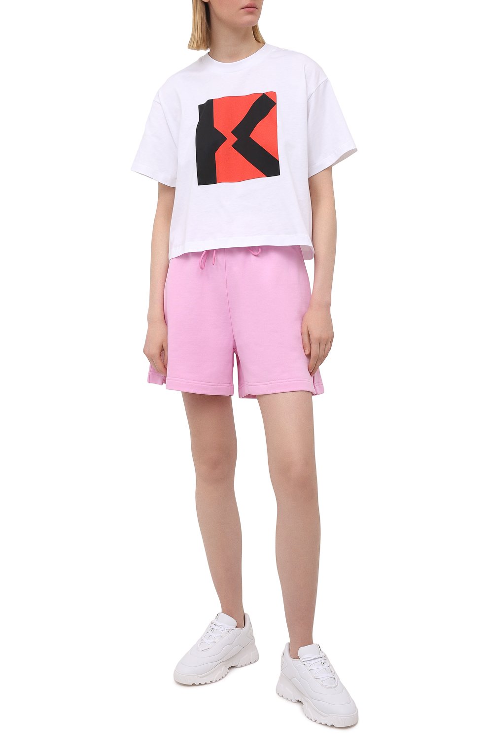 Хлопковые шорты MSGM светло-розового цвета по цене 15600 руб., арт. 3041MDB60 217299, фото 2 Хлопковые шорты MSGM, арт. 3041MDB60 217299, фото 2