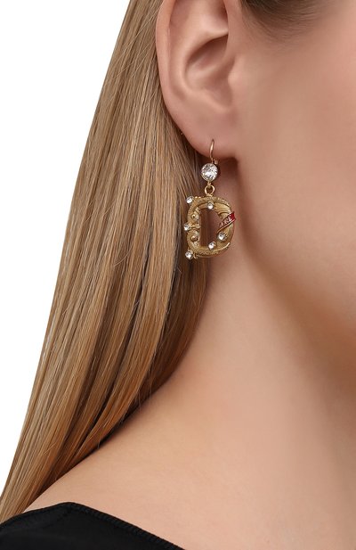Серьги DOLCE & GABBANA золотого цвета по цене 46850 руб., арт. WEM6M4/W1111, фото 2 Серьги DOLCE & GABBANA, арт. WEM6M4/W1111, фото 2