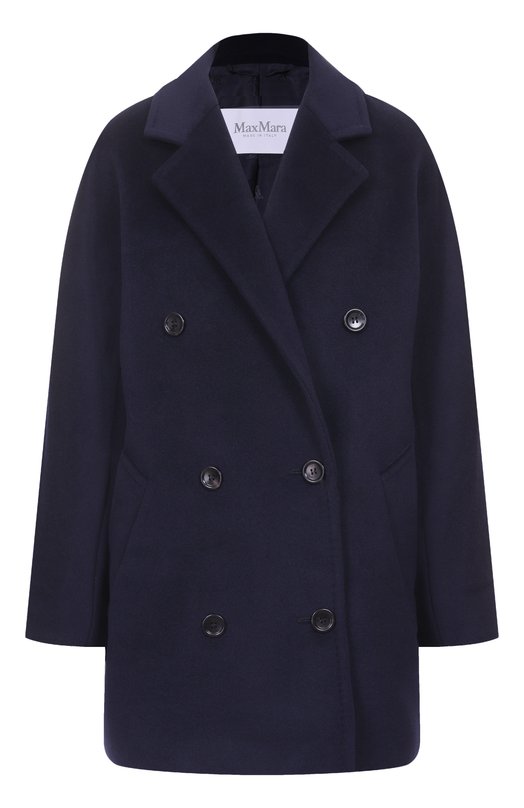 Полупальто из шерсти и кашемира Max Mara REBUS Синий REBUS