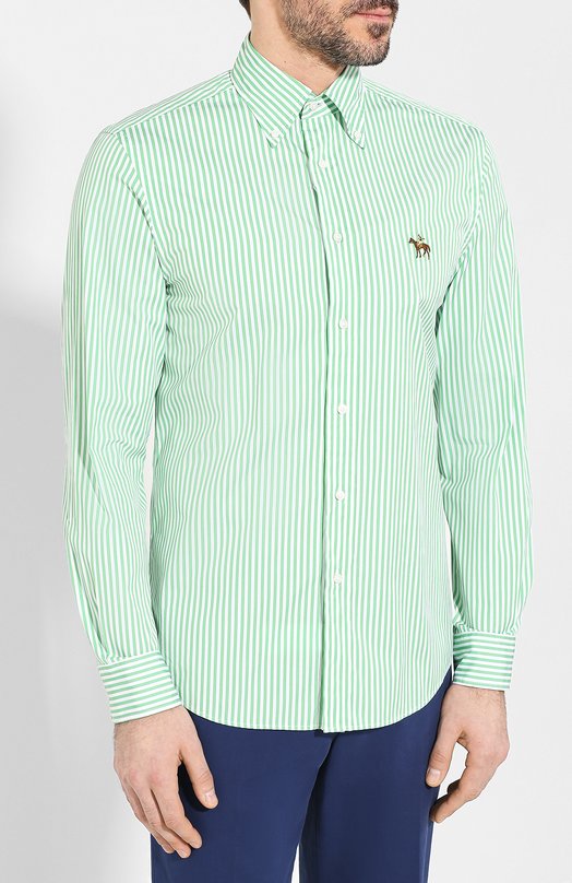 

Хлопковая сорочка с воротником button down Ralph Lauren, Зелёный