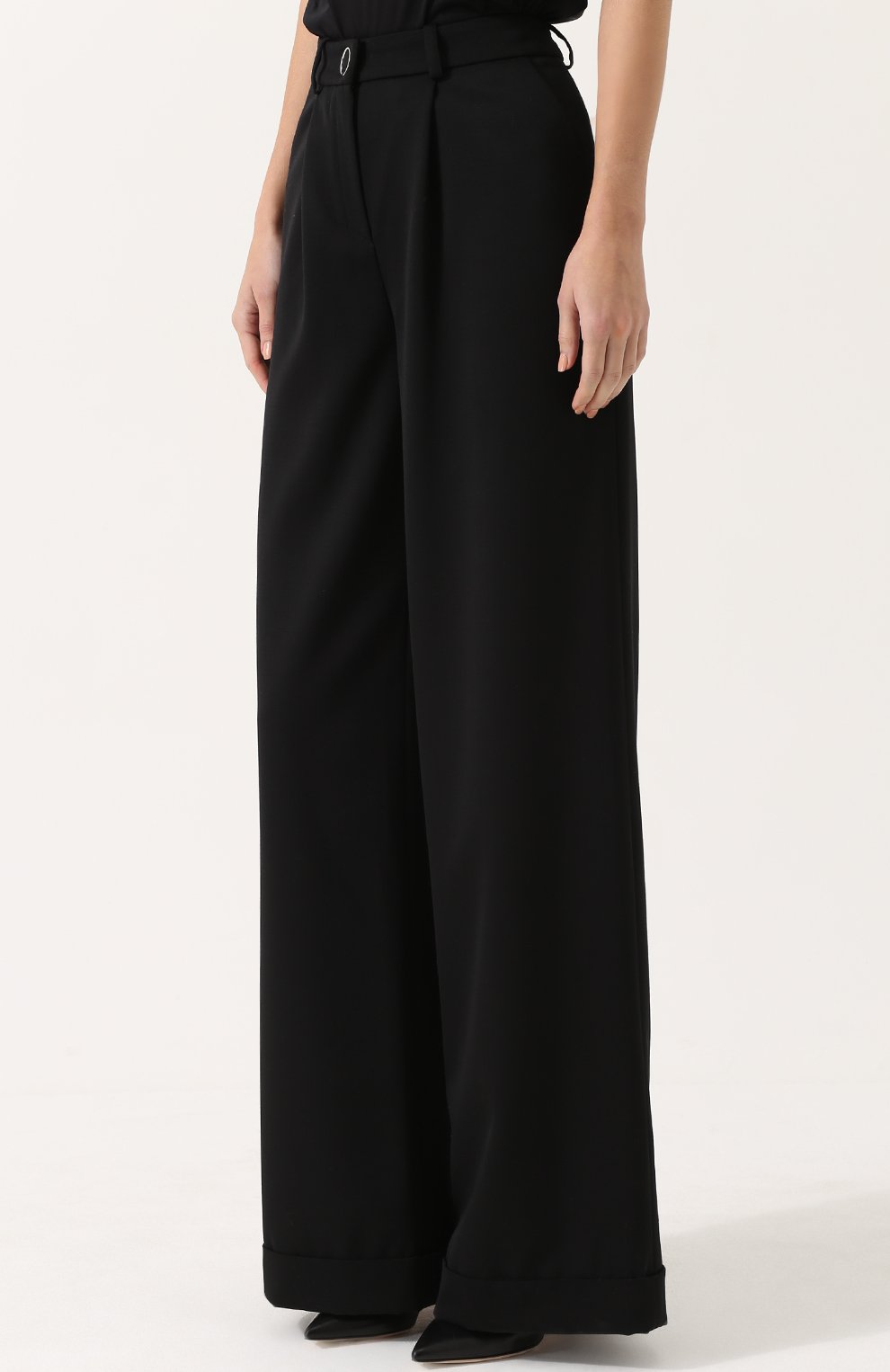 Шерстян ые широкие брюки с защипами MUGLER, арт. PANTP202147B, фото 3