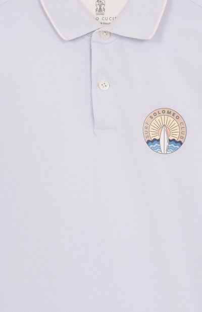 Хлопковое поло BRUNELLO CUCINELLI светло-голубого цвета по цене 32300 руб., арт. BE854T319B, фото 3 Хлопковое поло BRUNELLO CUCINELLI, арт. BE854T319B, фото 3