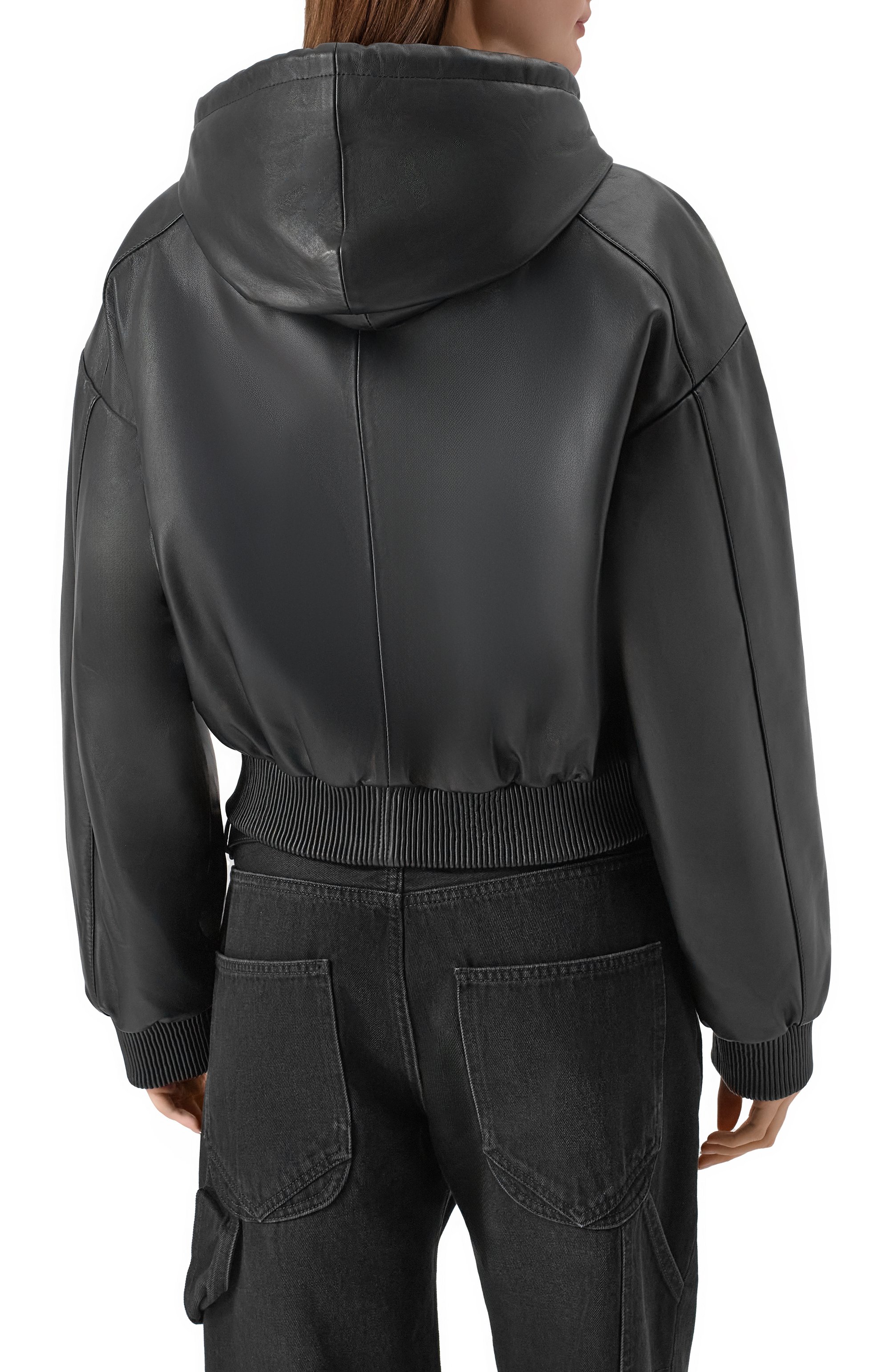 Кожаный бомбер M05CH1NO JEANS, арт. V3705/8216, фото 4