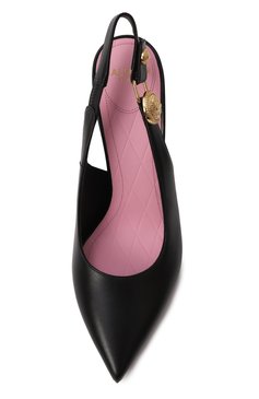 Женские кожаные туфли eva 95 BALMAIN черного цвета, арт. DN1UK047/LVIT | Фото 6 (Каблук высота: Высокий; Материал внутренний: Натуральная кожа; Материал сплава: Проставлено; Подошва: Плоская; Драгоценные камни: Проставлено; Материал внешний: Натуральная кожа; Женское Кросс-КТ: Слингбэки; Каблук тип: Шпилька)