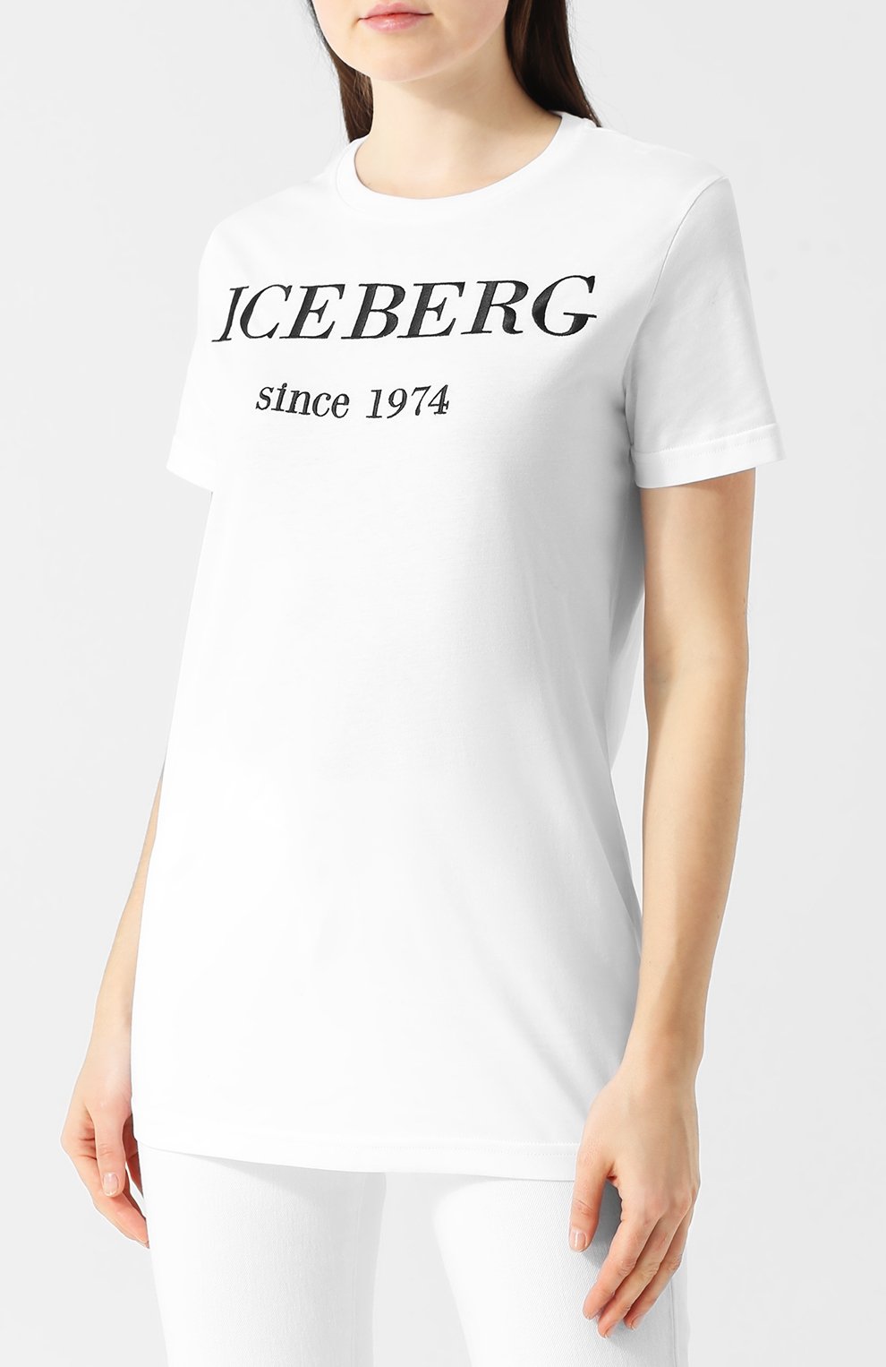 Хлопковая футболка с круглым вырезом и логотипом бренда ICEBERG, арт. 18I I2P0/F09A/6301, фото 3