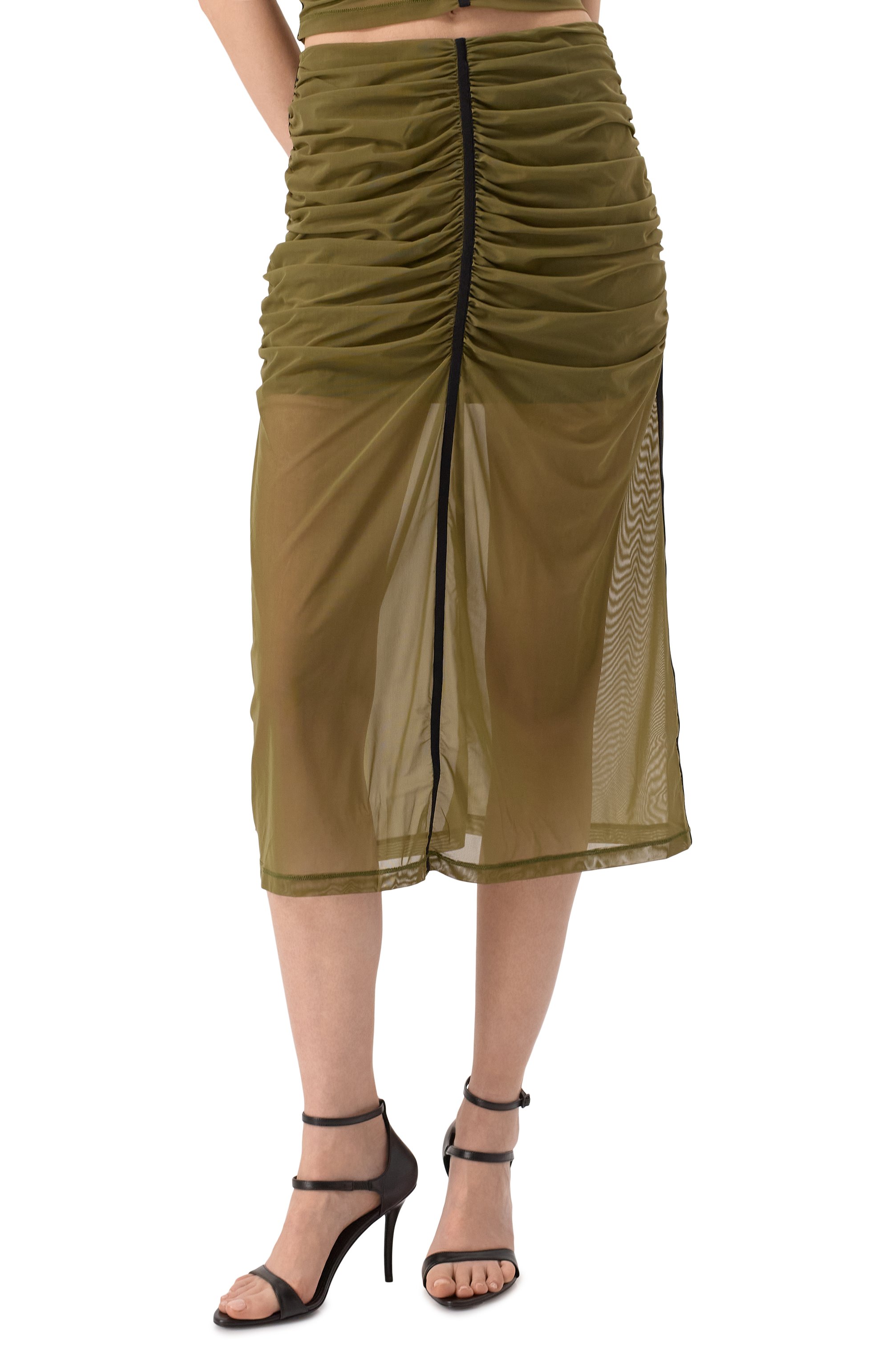 Юбка DIESEL хаки цвета по цене 42200 руб., арт. A16198/0BMBC, фото 3 Юбка DIESEL, арт. A16198/0BMBC, фото 3