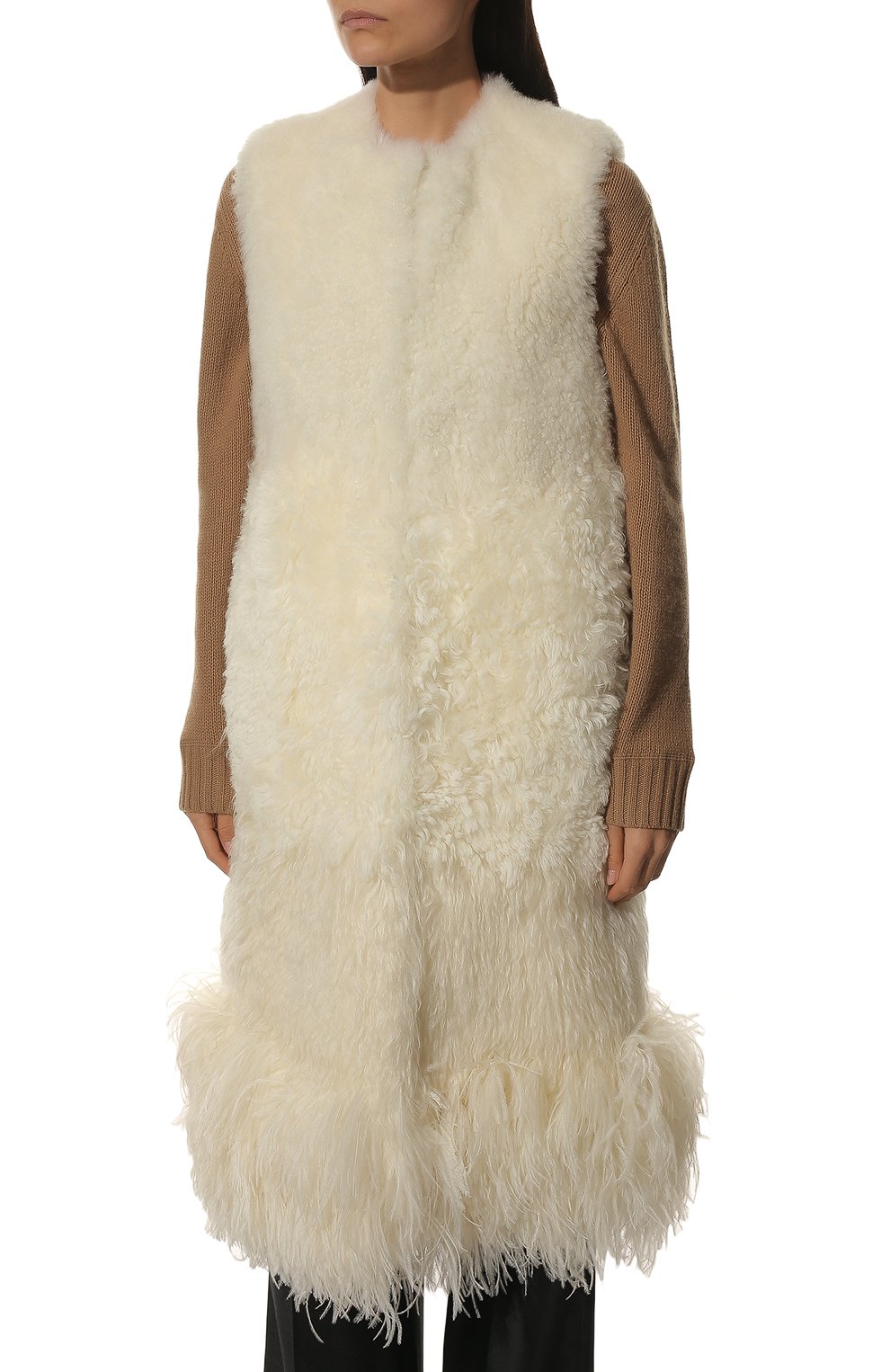 Жилет с отделкой перьями PRADA, арт. 59407-1XM8-F0009, фото 3