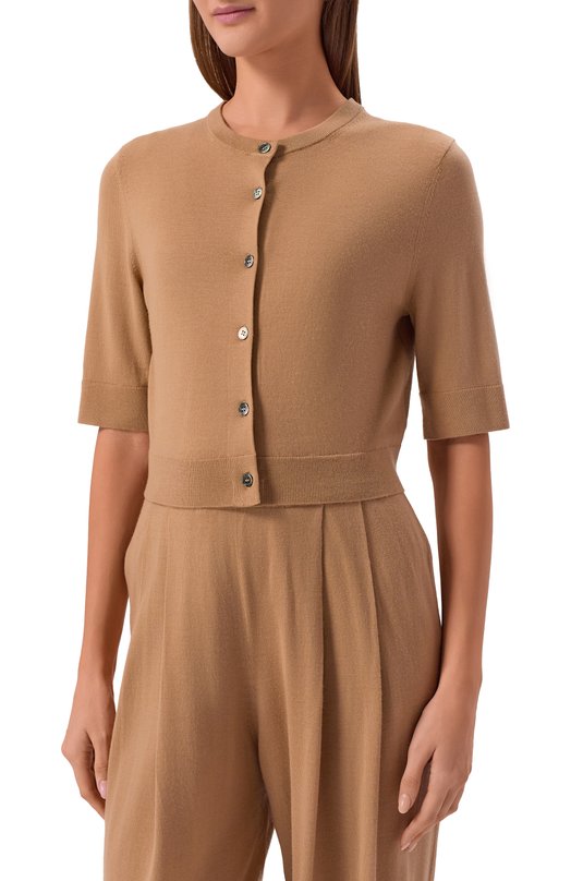 Кардиган из шерсти и кашемира 12 STOREEZ 135456 Коричневый  135456 Фото 3