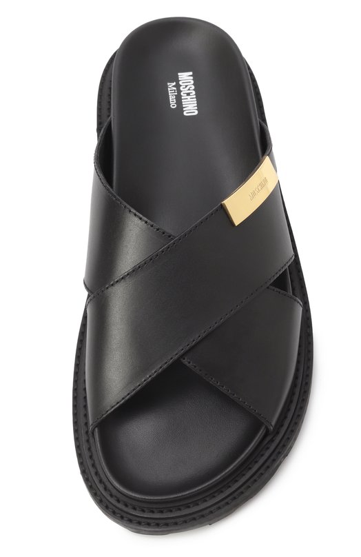 Кожаные шлепанцы Moschino 28063/GA0 Чёрный  28063/GA0 Фото 6