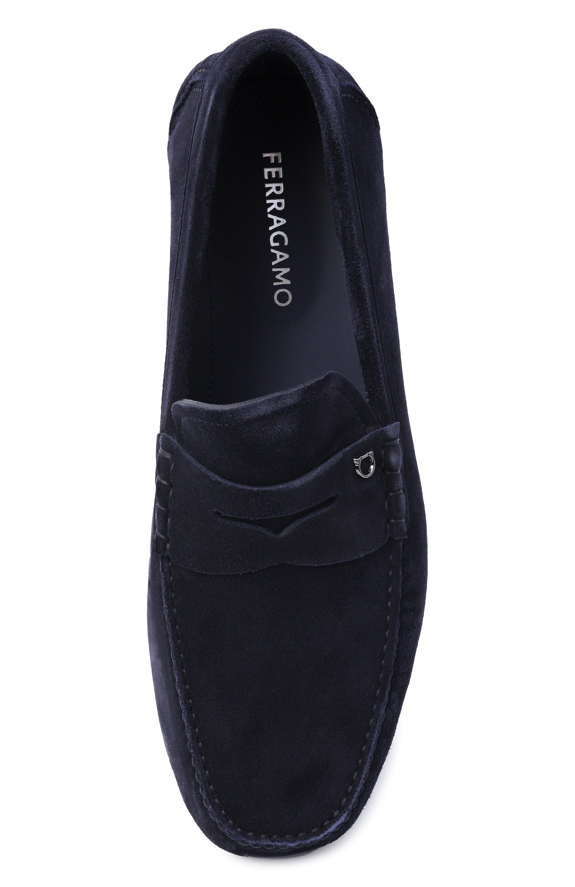 Замшевые мокасины FERRAGAMO темно-синего цвета по цене 89950 руб., арт. 02A688/789_622, фото 5 Замшевые мокасины FERRAGAMO, арт. 02A688/789_622, фото 5