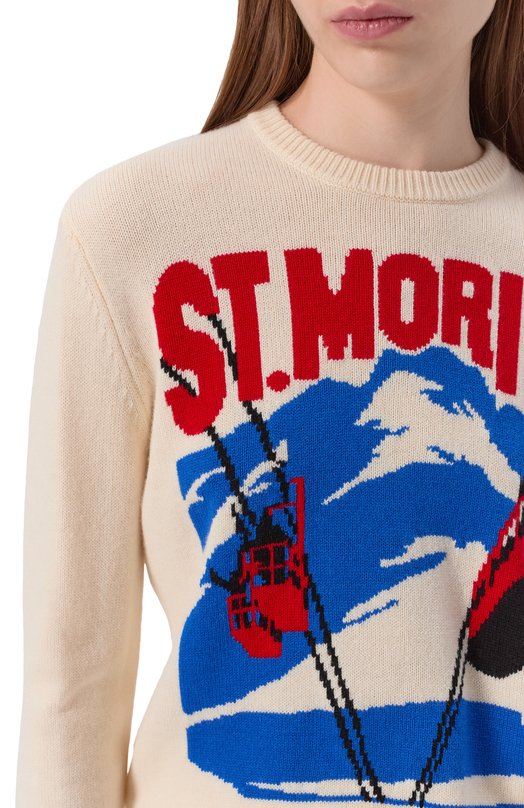 Пуловер из шерсти и вискозы MC2 Saint Barth QUE0018-00149I/NEW QUEEN C Кремовый  QUE0018-00149I/NEW QUEEN C Фото 5