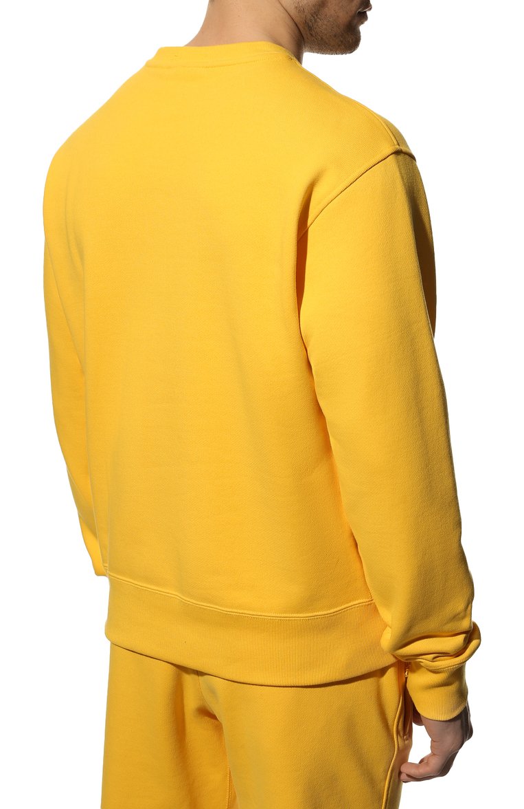 Мужской хлопковый свитшот adidas originals x pharrell williams ADIDAS ORIGINALS желтого цвета, арт. HI5544 | Фото 4 (Материал внешний: Хлопок; Рукава: Длинные; Длина (для топов): Стандартные; Мужское Кросс-КТ: свитшот-одежда; Принт: С принтом; Стили: Спорт-шик)