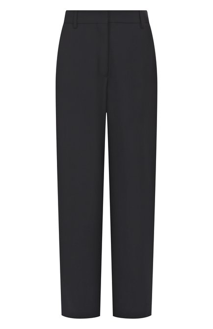 Женские шерстяные брюки DRIES VAN NOTEN черного цвета, арт. 251-010900-1381 | Фото 1 (Драгоценные камни: Проставлено; Материал сплава: Проставлено; Длина (брюки, джинсы): Удлиненные; Материал внешний: Шерсть)