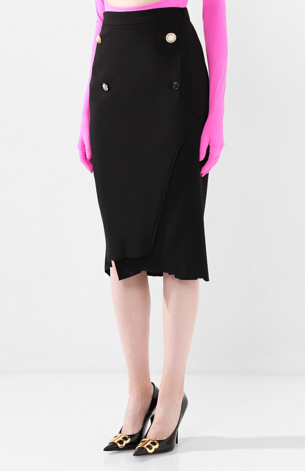 Юбка из смеси вискозы и шерсти VETEMENTS, арт. WAH20SK400/BLACK, фото 3