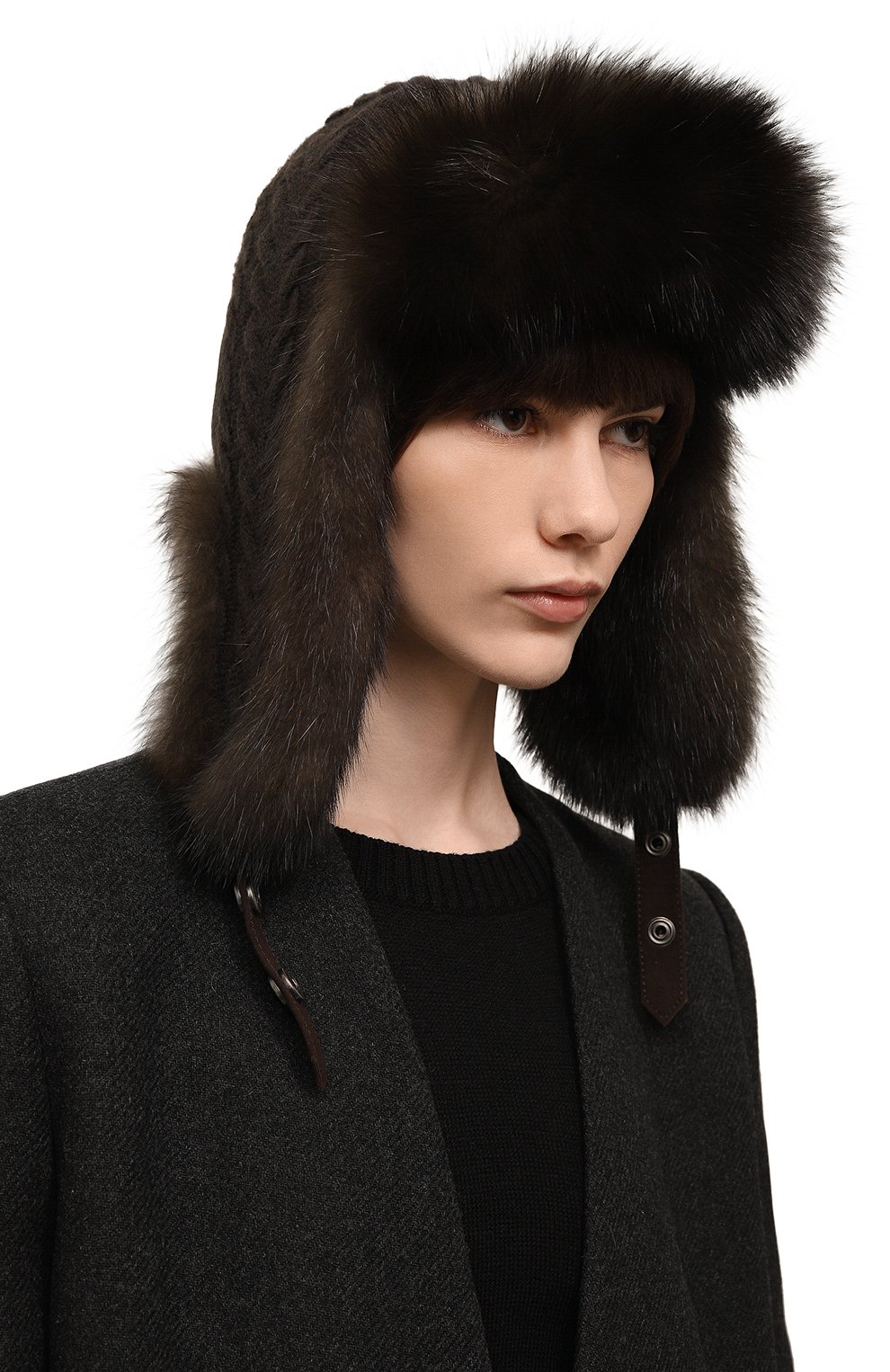Шапка-ушанка из меха соболя BLACK SABLE, арт. BS-47CF1, фото 2