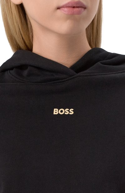 Хлопковое худи BOSS ORANGE черного цвета по цене 17950 руб., арт. 50534815, фото 5 Хлопковое худи BOSS ORANGE, арт. 50534815, фото 5