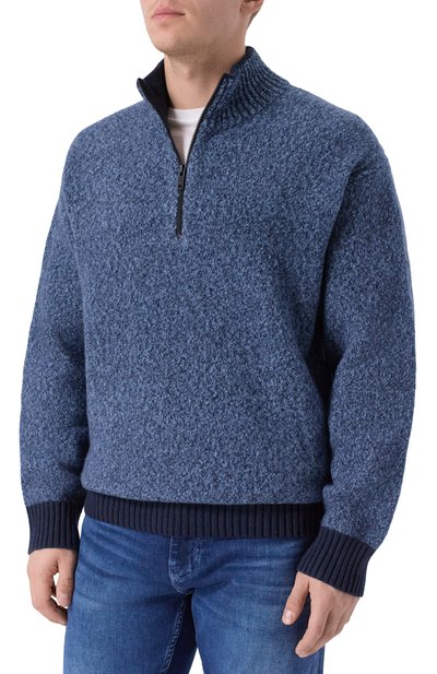 Шерстяной свитер BOSS ORANGE темно-синего цвета по цене 26950 руб., арт. 50548669, фото 3 Шерстяной свитер BOSS ORANGE, арт. 50548669, фото 3