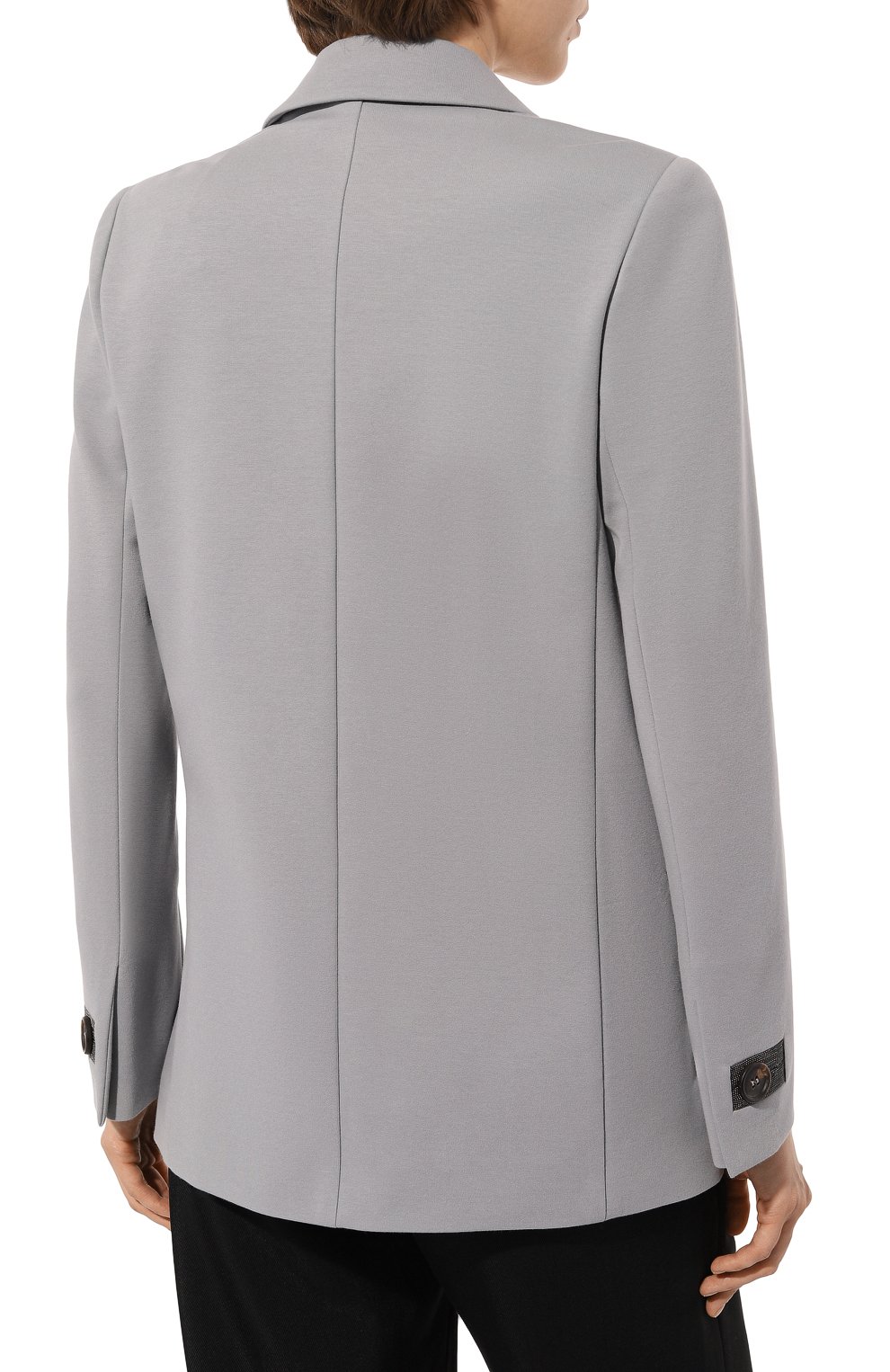 Двубортный жакет BRUNELLO CUCINELLI серого цвета по цене 371500 руб., арт. M0R242285P, фото 4 Двубортный жакет BRUNELLO CUCINELLI, арт. M0R242285P, фото 4