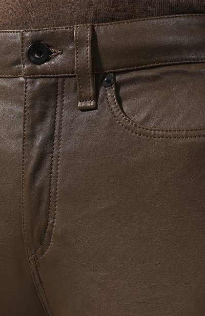Кожаные брюки RAG AND BONE хаки цвета по цене 99500 руб., арт. WAW19F7049LF49, фото 5 Кожаные брюки RAG AND BONE, арт. WAW19F7049LF49, фото 5