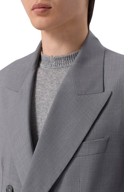 Шерстяной пиджак HEVO серого цвета по цене 76450 руб., арт. R0DIS/L755, фото 5 Шерстяной пиджак HEVO, арт. R0DIS/L755, фото 5