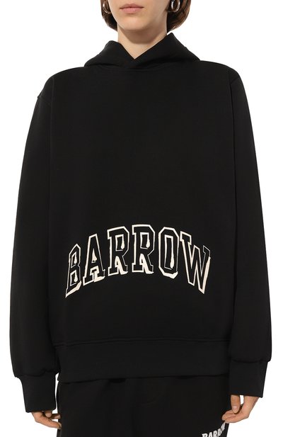 Хлопковое худи BARROW черного цвета по цене 42900 руб., арт. F4BWW0HS092, фото 3 Хлопковое худи BARROW, арт. F4BWW0HS092, фото 3