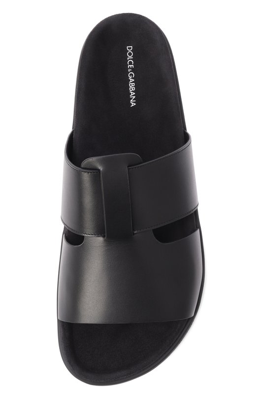 Кожаные шлепанцы Dolce & Gabbana A80570/A0118 Чёрный  A80570/A0118 Фото 5