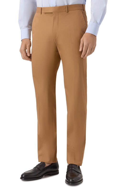 Хлопковые брюки Zegna 77TB12/R715F17A7 Бежевый  77TB12/R715F17A7 Фото 3