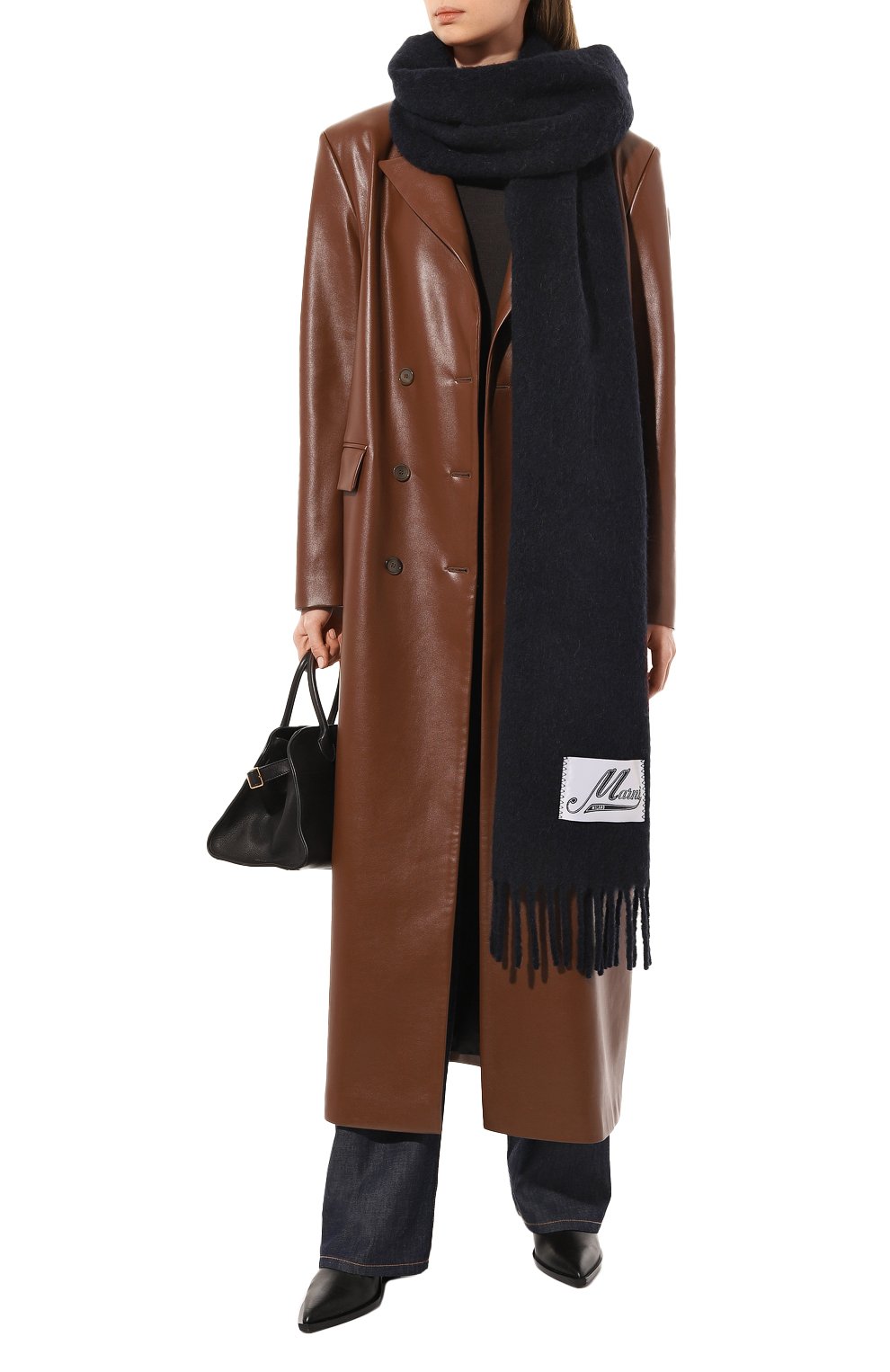 Шерстяной шарф MARNI черного цвета по цене 42450 руб., арт. SCMC0059Y0/UTW918, фото 2 Шерстяной шарф MARNI, арт. SCMC0059Y0/UTW918, фото 2